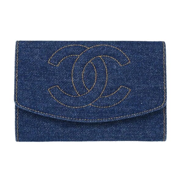 Chanel Indigo Denim Wallet Purse - Picture 1 of 16